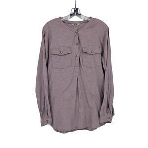 Mountain Hardwear Henley Tunic XL Purple Striped Gorpcore Hiking Outdoor Casual